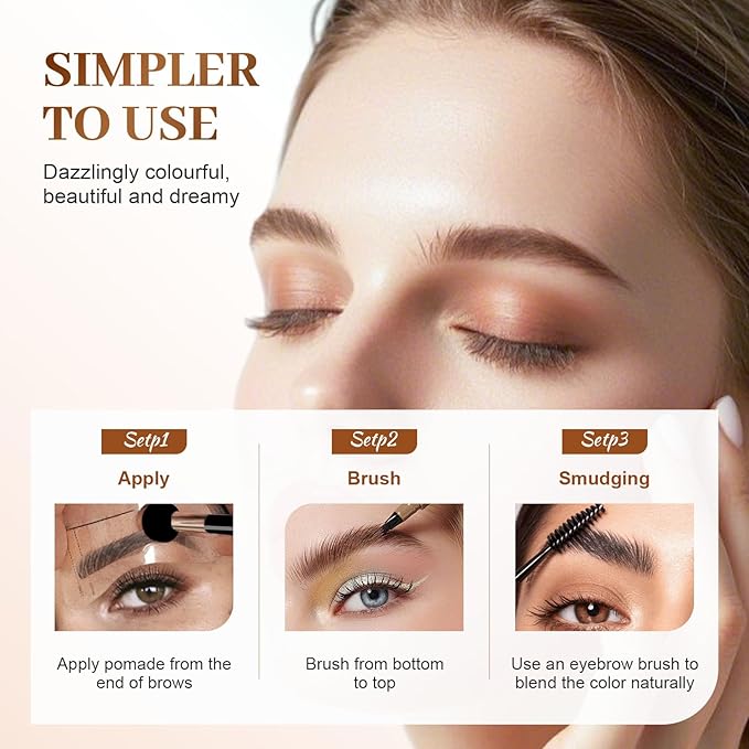 Longwear Waterproof Tinted Brow Gel, 2026 New 3D Eyebrow Gel Smudge-proof Brow Cream Makeup Kit with Brush and Eyebrow Stencils (#01 Cokelat Muda)