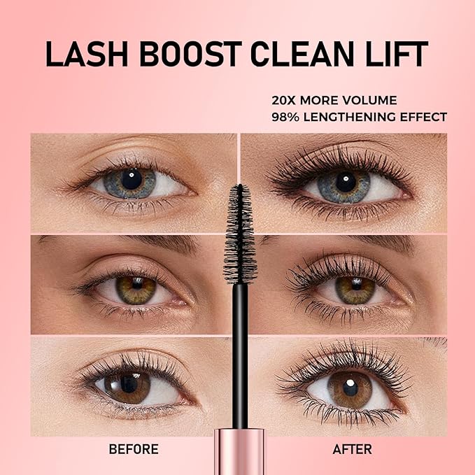 Mascara Liquid Lash Extensions, Lengthening & Volumizing Liquid Lash Extensions, Tubing Formula for Volume & Lift - Smudge, Flake & Fade Proof - Nourishing Formula Safe for Sensitive Eyes - 2 Pack