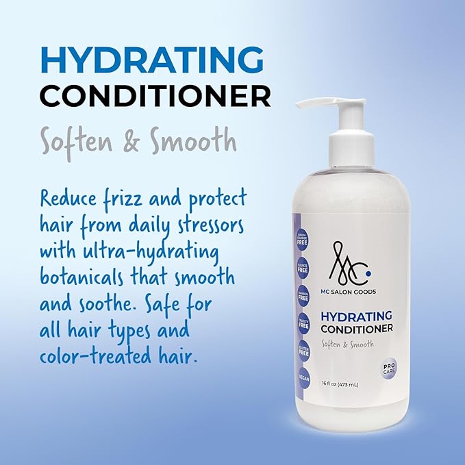 Hydrating Conditioner, 16 oz - (Sodium Chloride Free, Sulfate Free, Paraben Free, Vegan)