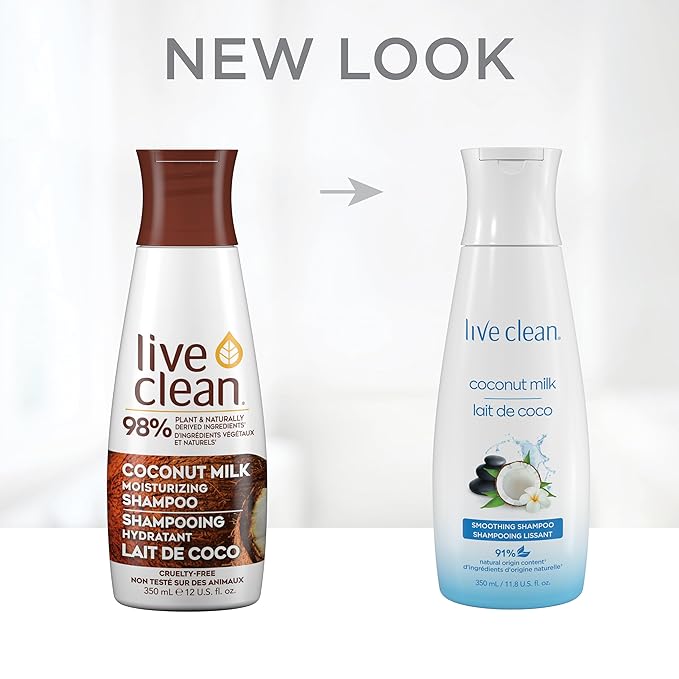 Live Clean Shampoo, Moisturizing Coconut Milk, 12 Oz