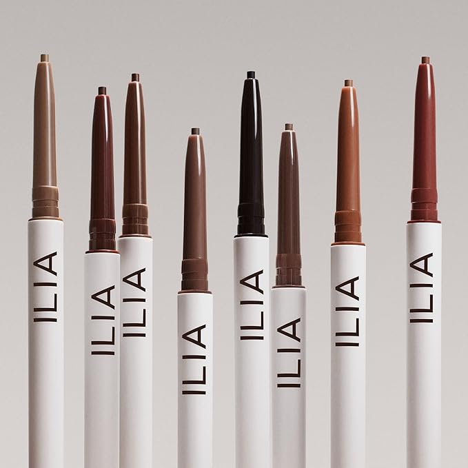 ILIA - In Full Micro-Tip Brow Pencil with Spoolie | Buildable Pigment, Fade-Resistant | Safe for Sensitive Eyes, Fragrance + Silicone-Free | Non-Toxic, Vegan, Cruelty-Free, Clean Makeup (Auburn Brown)