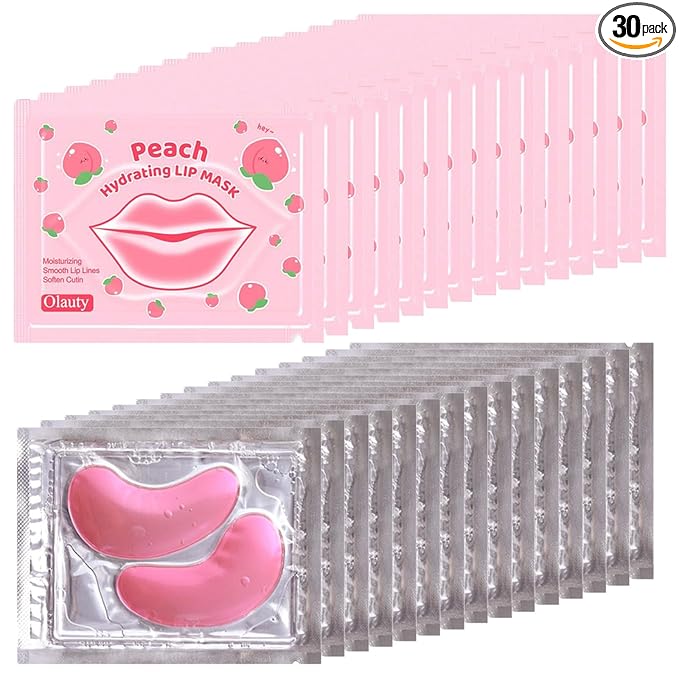 30 Pairs Eye Mask & Lip Mask,Under Eye Patches for Puffy Eyes,Lip Mask Skincare,Small Gifts,Wedding Bridesmaid Gifts,Bulk Gifts,Bachelorette Party Favors,Birthday Party Favors,Graduation Gifts