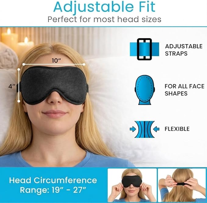 Arctic Flex Cooling Eye Mask - Gel Cold Compress for Migraine, Puffy Eyes, Sleeping, Headaches - Heated Eye Mask for Women & Men - Hot & Cold Therapy - After Surgery Ice Treatment, Reusable, Freezable