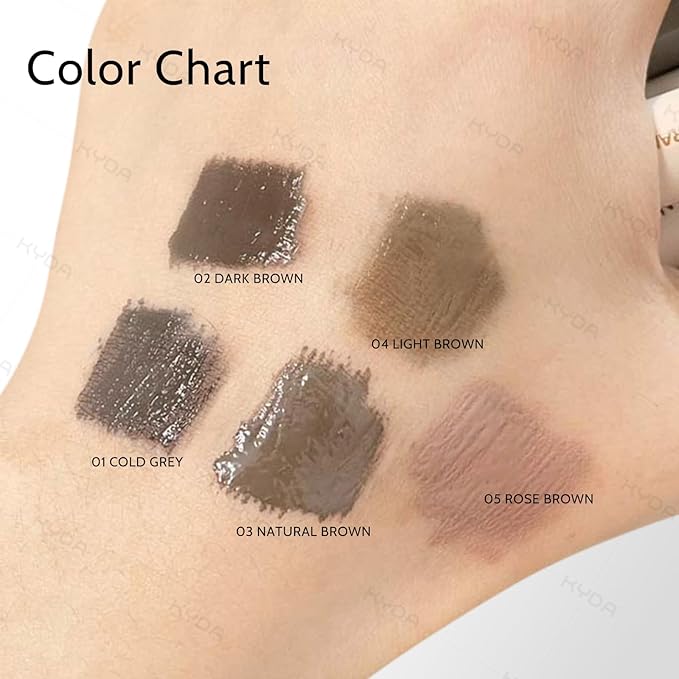 KYDA 2 Pcs Tinted Eyebrow Cream, Ultra-Fine Brush Tinted Brow Gel, Waterproof Smudgeproof Eyebrow Mascara, Long Wear, Natural Brow Makeup without Clumping, Natural Brown