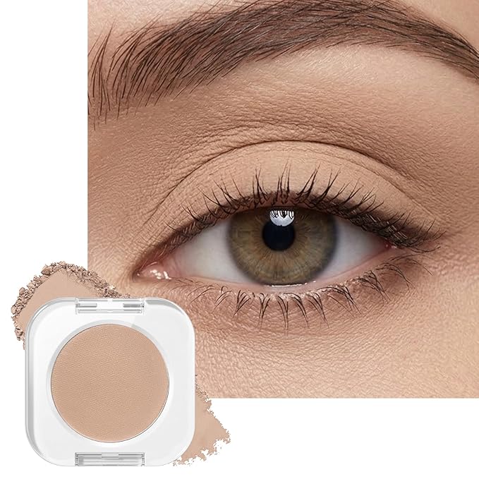 Erinde Nude Beige Brown Matte Single Eye Shadow Palette Makeup for Older Women, Natural Eyeshadow Powder for Blue Green Brown Eyes, High Pigment Blendable Long-Lasting Sombras para Ojos, 06