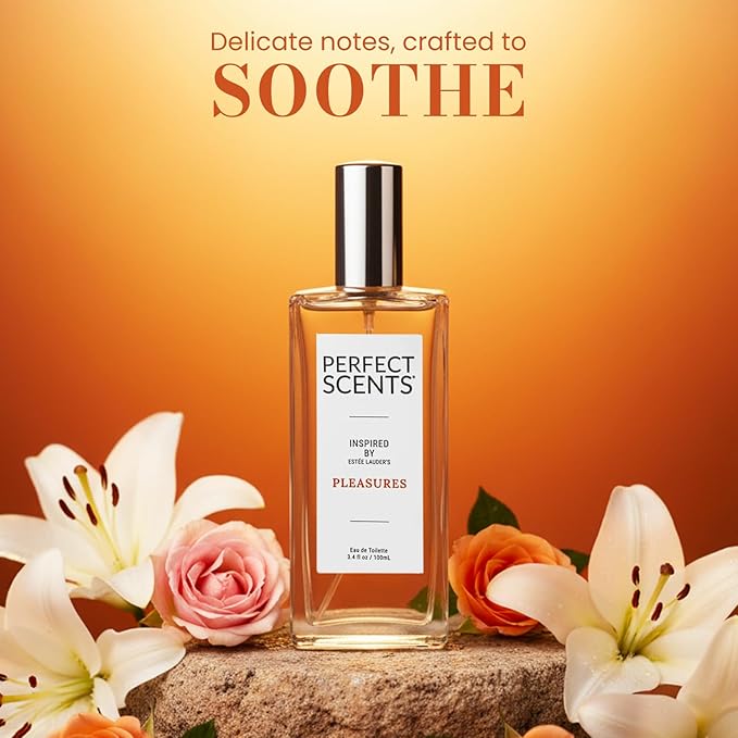 Perfect Scents Fragrances, Inspired by Estee Lauder’s Pleasures, Women’s Eau de Toilette, CLEAN, Vegan, Paraben-Free, Phthalate-Free, Never Tested on Animals, 3.4 Fluid Ounces