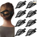 8 Pack Flat Black Hair Clips for Women – Large Matte No-Slip Flat Black Claw Clips for Thick & Thin Hair, Strong Hold French Styling Accessories