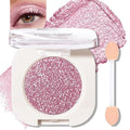 Glitter Purple Eyeshadow Palette, Single Shimmer Eye Shadow Palette Makeup Compact Pressed Powder Lightweight Blendable Metallic Holographic Iridescent Cream Eyeshadow Eye Highlighter for Women