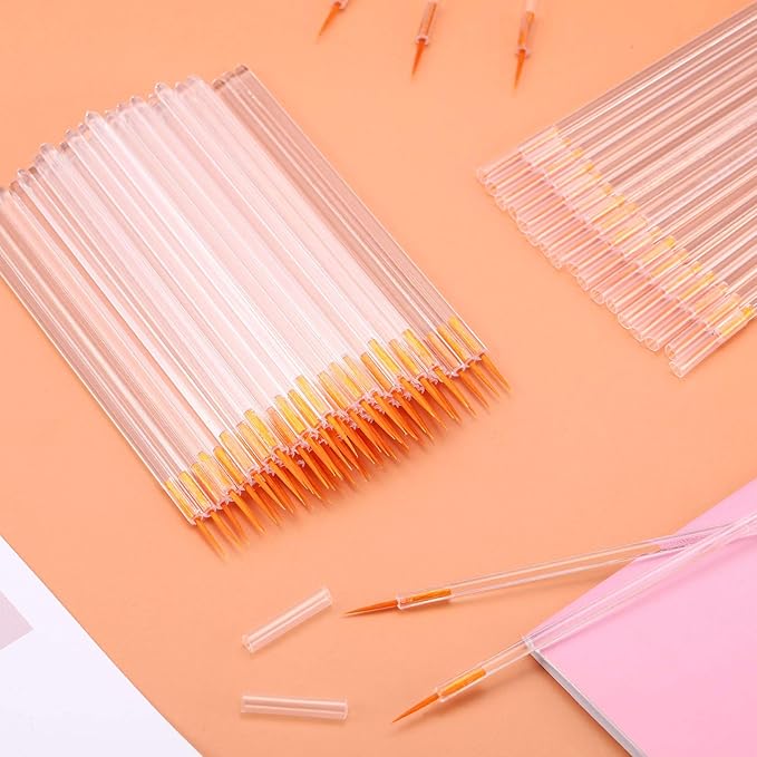 eBoot 100 Pack Disposable Eyeliner Brush Applicator Cosmetic Eye Wands Makeup Tool (Clear)
