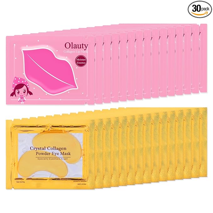 30 Pairs Lip Mask & Eye Mask, Under Eye Patches for Puffy Eyes, Lip Mask Skincare, Gifts for Women, Wedding Gifts, Birthday Gifts for Women, Bridesmaid Gifts, Bulk Gifts, Girl Stuff, Party Favors