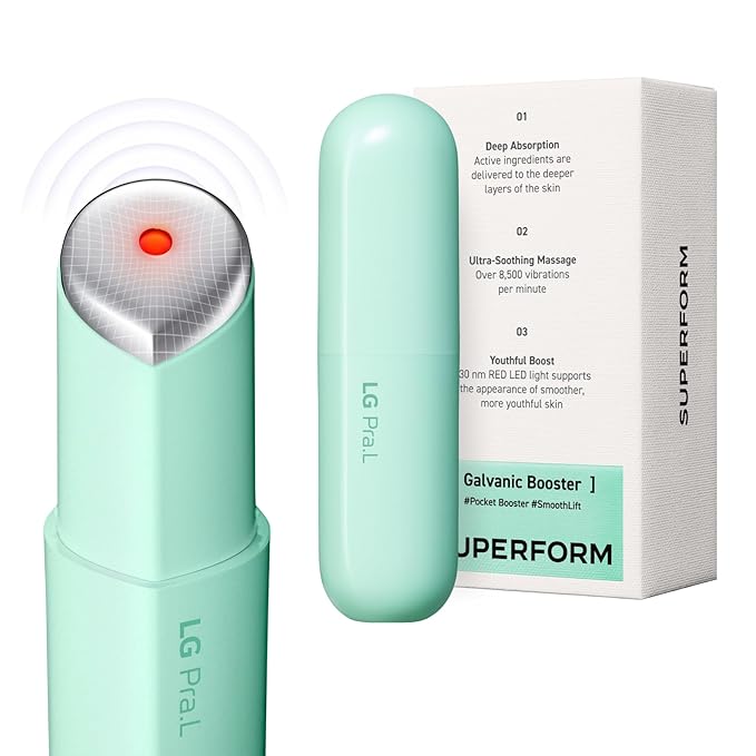 LG Pra.L Superform Galvanic Booster Aqua Mint, 1min booster for ageless skin, anti-aging pocket booster, Korean skincare, Glow on the go, Serum booster device, Glass skin, Glow Booster, Gift