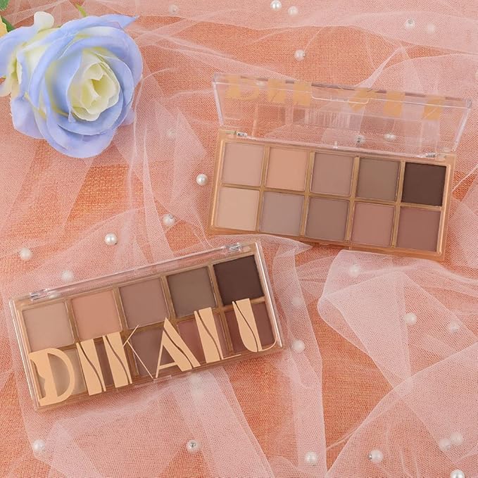 CAKAILA 10 Colors Nude Pink Matte Eyeshadow Palette,Neutral Nude Eye Shadow Palette,Long Lasting Waterproof Travel Size Makeup Pallete,Vegan,Cruelty -free