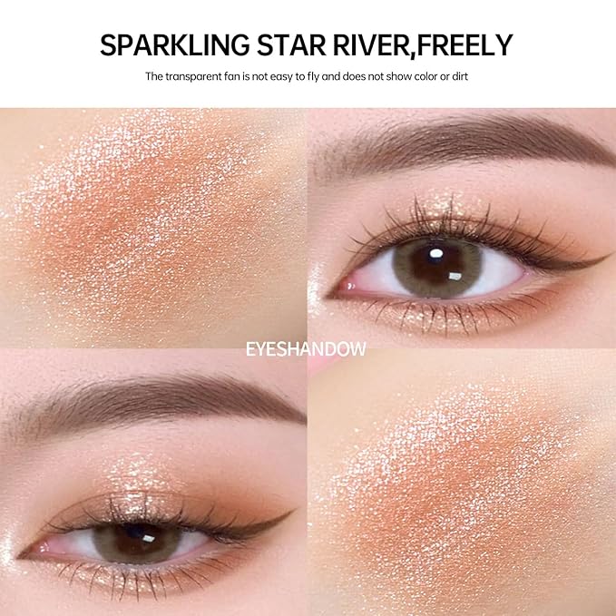 Nude Beige Matte Eyeshadow Palette Makeup, Gold Glitter Eye Shadow Palette Makeup, Highly Pigmented Eye Shadows For Older Women Eyes Naturing-Looking, Long Lasting Waterproof 03#