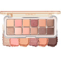 KYDA 12 Colors Peachy Cream Eyeshadow Palette with Brush, High Pigment Matte Shimmer Nude Eye Shadow, Netural Eyes Palette for Women, Soft Blendable Powder Eyeshadow, Korean Eyes Makeup
