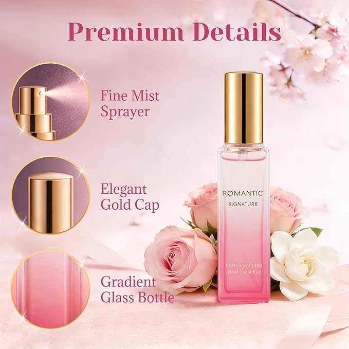 Perfume Gift Set for Women, 4 x 20ml Eau de Parfum Spray, Floral & Fruity Fragrance Set (Elegant, Confidence, Romantic, Lively), Travel Size Perfume, Gifts for Women, Wife, Girlfriend & Mom