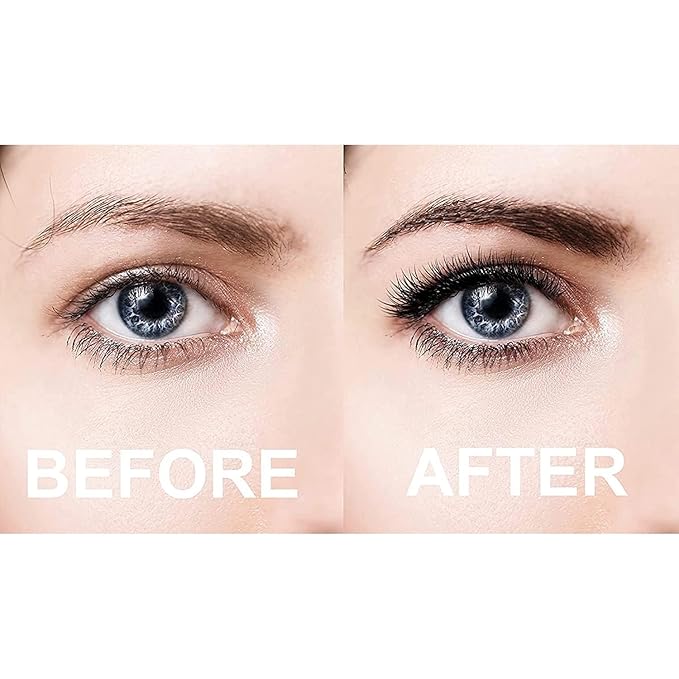 Lash Eyebrow Extensions Kit with 2 Tray of Mink False Eyebrows in Dark Brown, Comes on Mixed Length Trays 5-8 mm, Eyebrow Glue Clear & Dual Pack (Straight & Curved Tip) Extension Tweezer