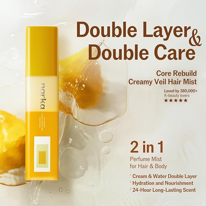 Hair Perfume Mist, Fruity Floral Hair Fragrance Spray for Women, Pear Rose Amber Scent, Lightweight Hair & Body Mist, Sunset Honey
