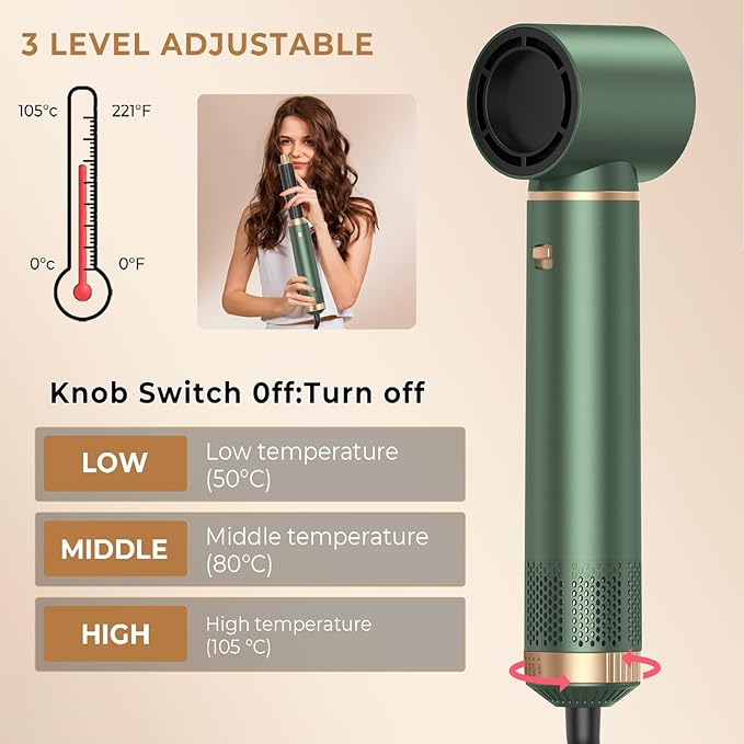 5 in 1 Hair Dryer Brush, Air Style Wrap Hair Styler, Negative Ion Blow Dryer, Hot Air Brush for Blow Drying, Hair Brush for Blow Drying, All-in-One Hair Styling Tool, Volumizing, Straightener & Curler