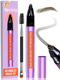 Vevivia Beauty Eyebrow Pen - Eyebrow Pencils for Women with 4D Micro Brush-Tip for Natural Hair-Like Strokes, Long Lasting Fluffy Brows, Waterproof, Black Brown