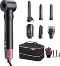 Crazymar airwrap Hair Styler, Fast Drying Blow Dryer & Curling StylingTool, Hot Air Styler No Heat Damage, Hot Air Styler Wrap for Curling Volumizing Straightening Styling (Black and Pink)
