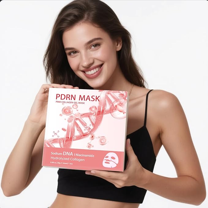 5 Pack Salmon DNA PDRN Pink Collagen Gel Face Mask – Overnight Hydrogel Korean Skincare, Firming & Hydrating Mask for Elasticity, Radiance Boost, Skin Recovery, All Skin Types