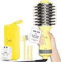 Portable Mini Travel Blow Dryer Brush for Women, Light Weight Dual Voltage 110V-120V/220V-240V Hot Air Brush with International Power Adaptor