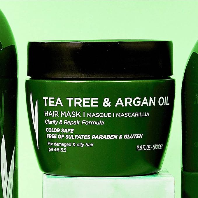 Luseta Tea Tree Oil Hair Mask for Flaky, Dry Scalp - Cooling Peppermint & Lavender, Refreshes Scalp & Removes Buildup, Sulfate-Free, 16.9 oz