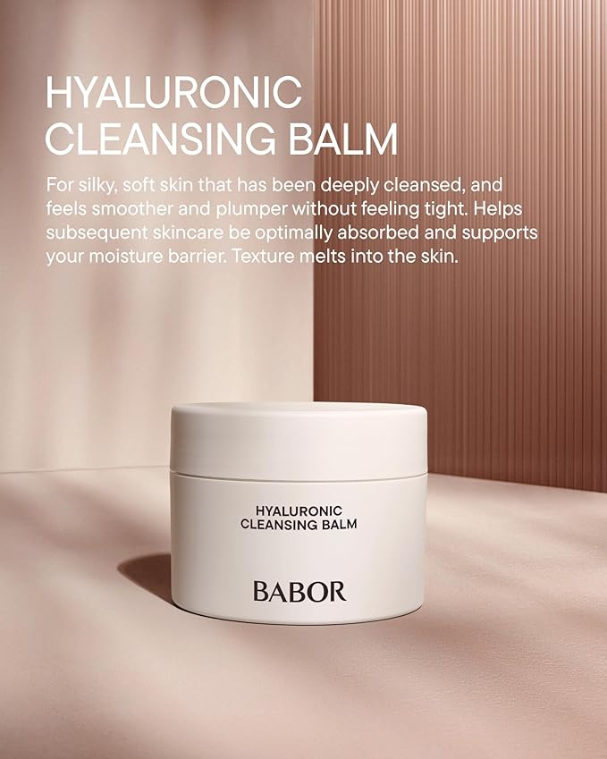 BABOR Hyaluronic Cleansing Balm to Oil for Demanding Skin, Gentle Cleansing for Face Infused with Hyaluronic Acid to Hydrate Skin, 15 ml