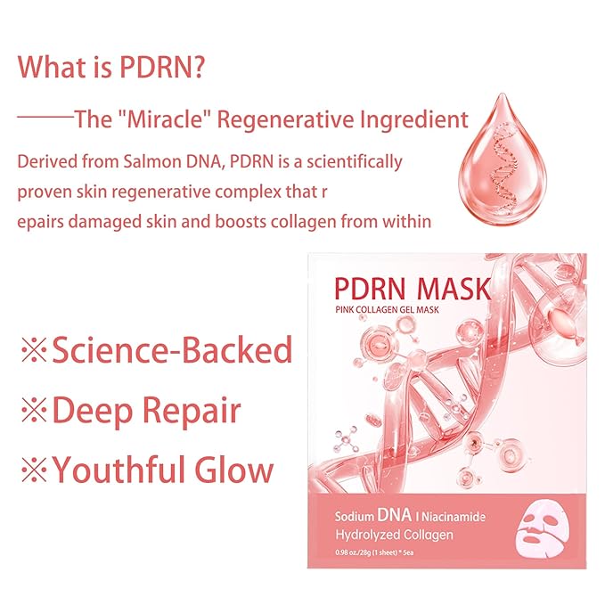 5 Pack Salmon DNA PDRN Pink Collagen Gel Face Mask – Overnight Hydrogel Korean Skincare, Firming & Hydrating Mask for Elasticity, Radiance Boost, Skin Recovery, All Skin Types
