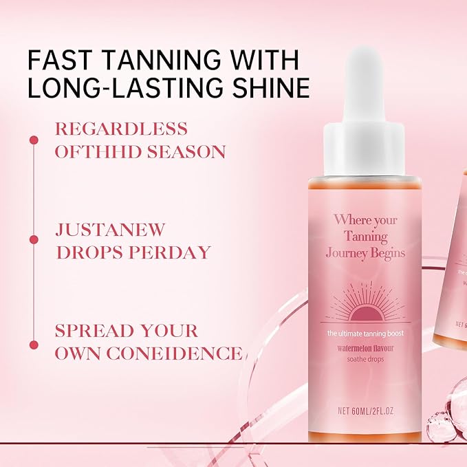 Tanning Drops, Glow Drops, 2PCS Natural Sunless Tanning Drops to Drink for Face & Body, Enhancing Your Natural Skin Tone, Easy to Use for All Skin Types