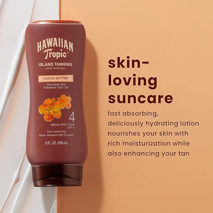 Hawaiian Tropic Sunscreen Protective Dark Tannning Sun Care Sunscreen Lotion - SPF 4, 8 Ounce