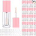 Tatuo 30 Pcs Pink 6ml Empty Lip Gloss Tubes with Wand Bulk Lip Refillable Gloss Containers Cosmetic Bottles with Rubber Stoppers for Lipstick Eyelash Growth Liquid DIY Makeup Kit