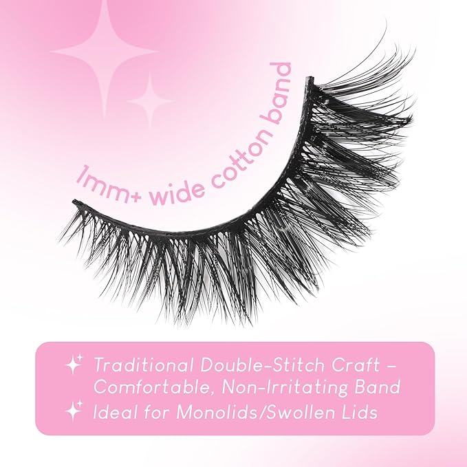 Azenlo False Eyelashes 48 Pairs Faux Mink Lashes 14mm Wispy Lashes 3D Fluffy Cat Eye Lashes Pack Bulk Wholesale Strip Lashes(style 48-045)