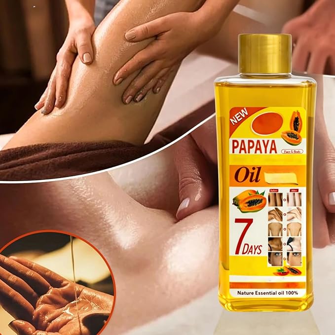 Papaya Oil for Massage and Skin Moisturizing, Lightweight Hydrating Body Oil for Dry Skin, Spa Body Care Oil with Papaya Extract, 200ml / 6.76 fl oz
