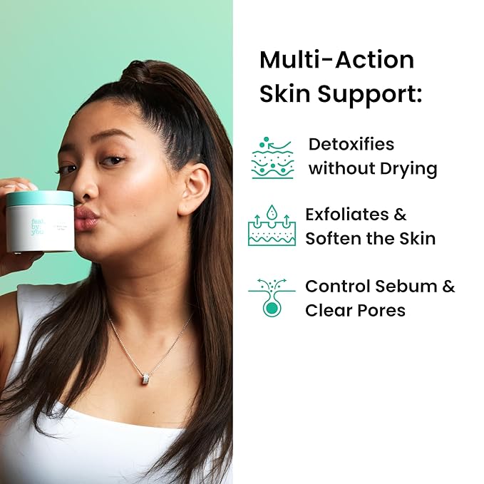 Feat By You Clay Mask for Face - (4.56 fl.oz) Korean Face Mask with Bentonite & Kaolin Clay for Blackheads, Pores & Sebum Control, Gentle Exfoliation, Vegan, Cruelty-Free