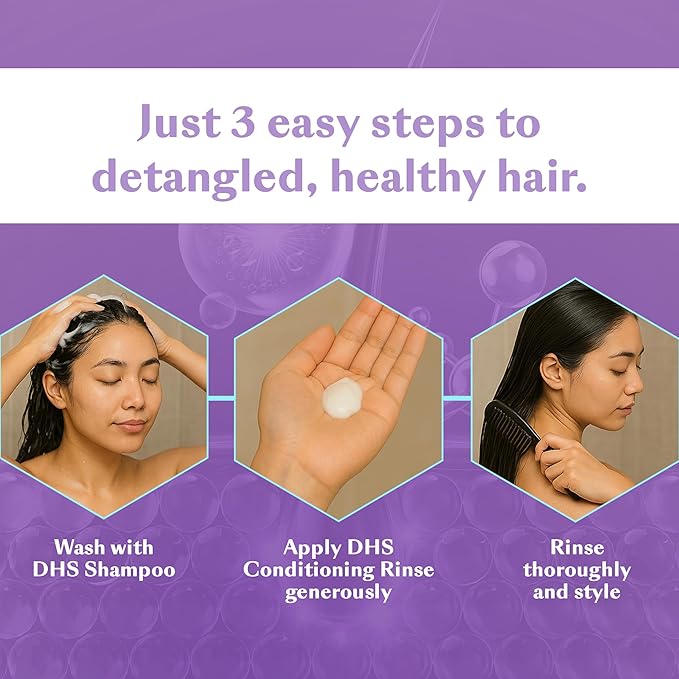DHS Conditioning Rinse Moisturizing Conditioner – Hydrating and Detangling for Dry, Damaged, or Oily Hair – 2 Pack (8 oz Bottles)