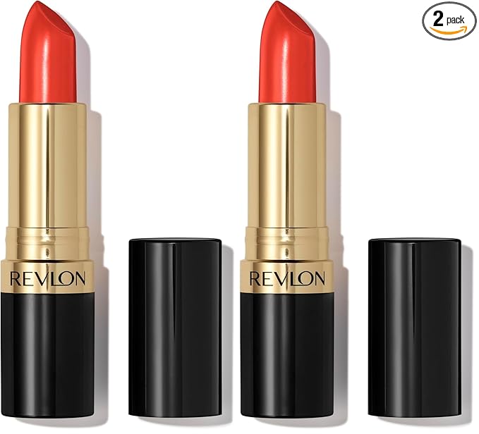 REVLON Super Lustrous Lipstick, Creamy Formula For Soft, Fuller-Looking Lips, Moisturized Feel, 750 Kiss Me Coral, 0.15 oz (Pack of 2)