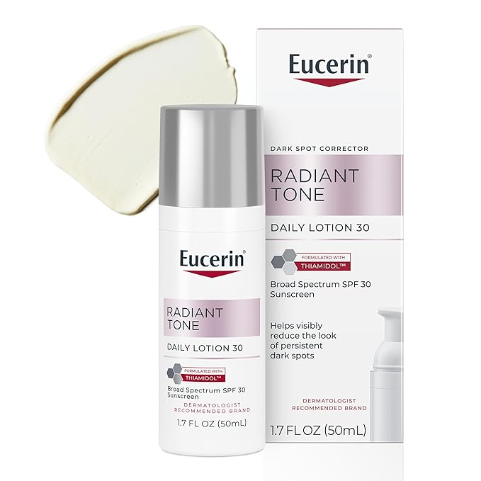Eucerin Radiant Tone Daily Face Lotion with SPF 30, Dark Spot Corrector with Thiamidol, Face Moisturizer, All Skin Types, 1.7 Fl Oz Bottle