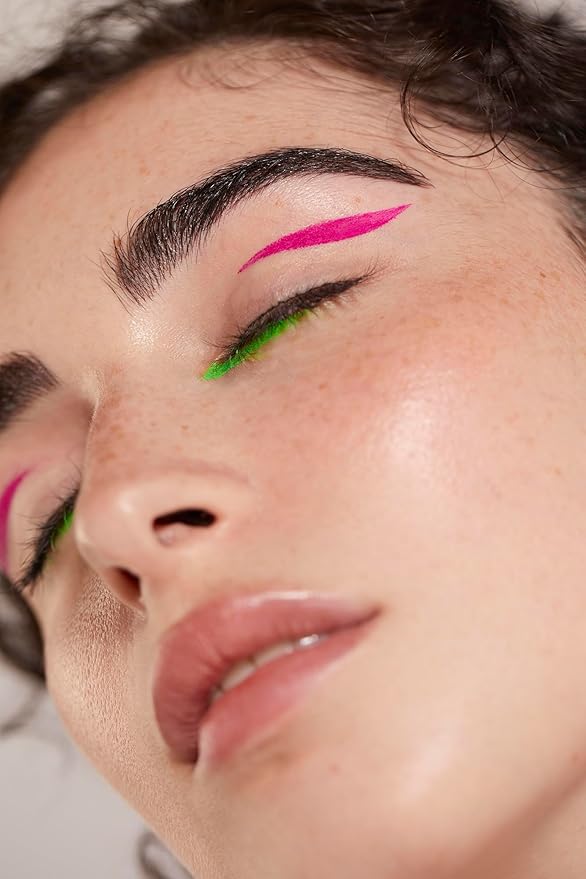 Neon Liquid Eyeliner Pen, Waterproof Smudge-proof Pigmented Eye Liner, Glow Brightly Under UV Lights, Colorful Eye Makeup For Rave Party Music Festival, Neon Green