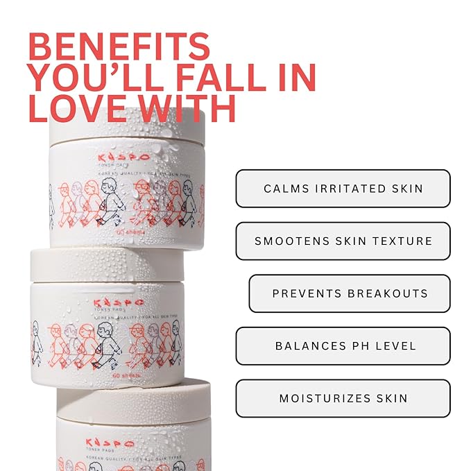 Toner Pads - Pre-Soaked Toner Pads with Korean Skincare - Balancing Face Toner - Hydrating Toner Pads for All Skin Types - 60 pc