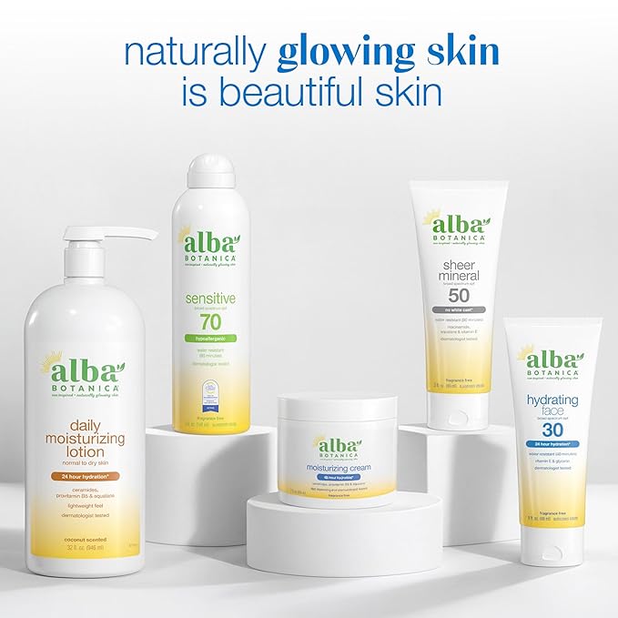 Alba Botanica Daily Moisturizing Lotion, Dry to Very Dry Skin, with Shea Butter and Coconut Oil, 32 Oz (Packaging May Vary)