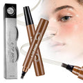 2026 New Microblading Eyebrow Pencil, Micro-fork Tip Eyebrow Pencil with Micro-Fork Tip, 3D Waterproof 4 Tipped Spoolie Brush Precise Brow Pen Natural Makeup Effect for Daily Makeup (Dark Brown)