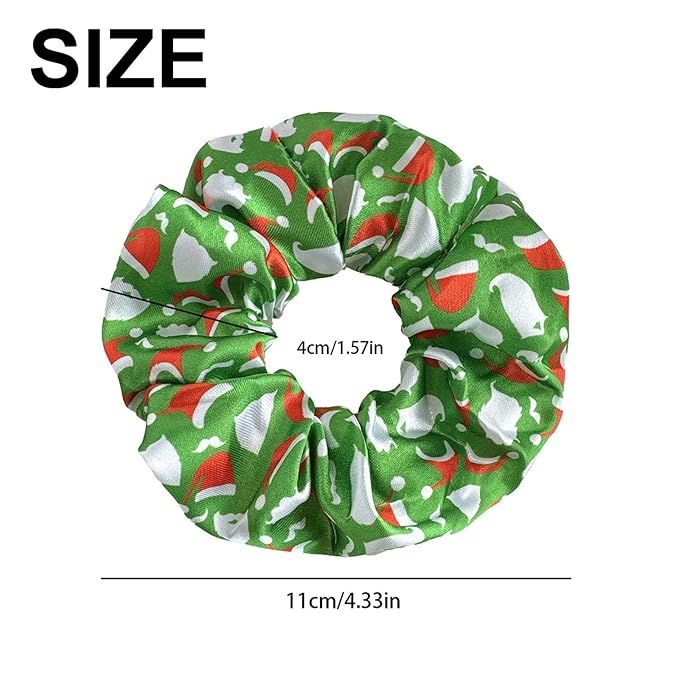 12Pcs Valentine's Hair Accessories for Women Teens Girls Kids, No Damage Satin Hair Scrunchies Red Green White Soft Hair Ties Thick/Thin Ponytail Holders, Party Holiday Stocking Stuffers Gift,BlueZOO