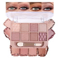SUAKE Nude Pink Eyeshadow Palette, Matte & Shimmer, High Pigmented 12 Colors Brown Purple Eye Shadow Primers for Eye Makeup, Korean Powder Palet de sombras de ojos (03-Soft Rice)