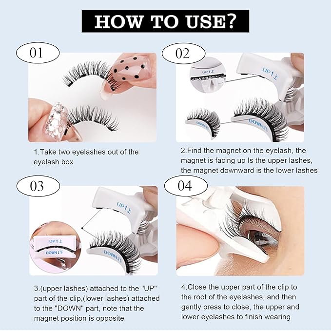 Meylora Magnetic Lashes,2026 New Magnetic Eyelashes with Applicator Natural Look,No Glue Needed Reusable Eyelashes Kit for Women(06+07)