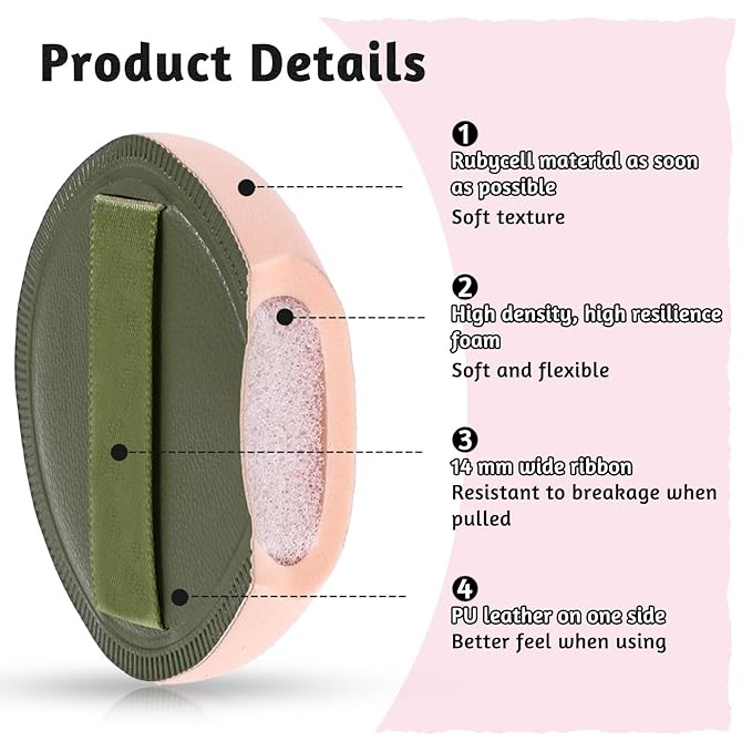 5 PCS Foundation Sponge, Powder Sponge Puff, Korean Makeup Sponges, Cushion Puff for Foundation and Powder, Fluffy Teardrop Latex Foundations Applicator for Liquid Cream Powders