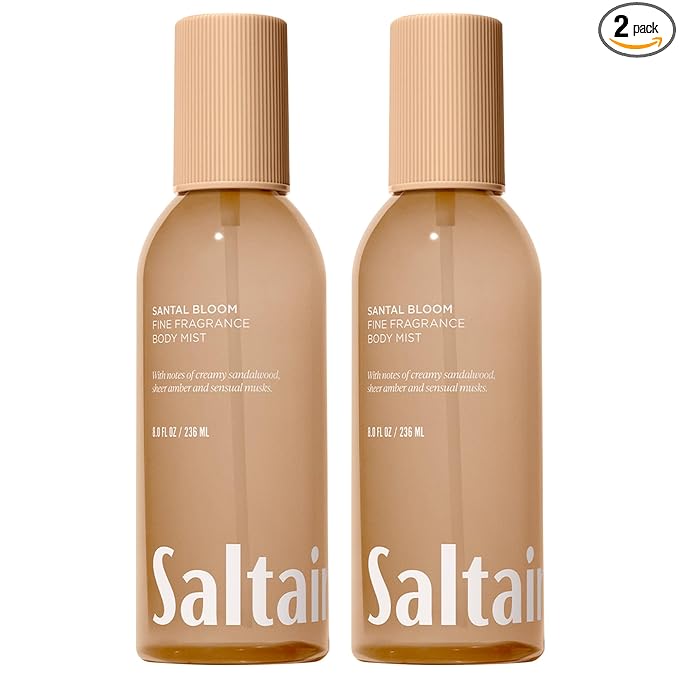 Saltair Body Mist 2 Pack - Fine Fragrance, Lightweight Body Spray Mist with Santal Bloom Scent. Long Lasting Perfume Mist. 2x 8oz Bottles