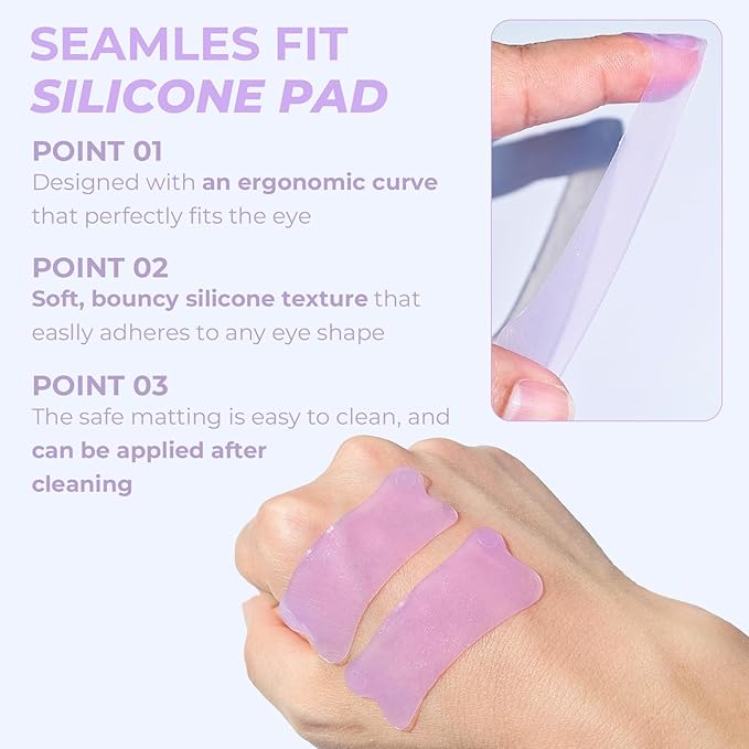 PERMANIA Lash Lift Pads Softening, 2Pcs Professional Korean Lash Lift Ultra Thin Eyebrow Covering Film (Purple)