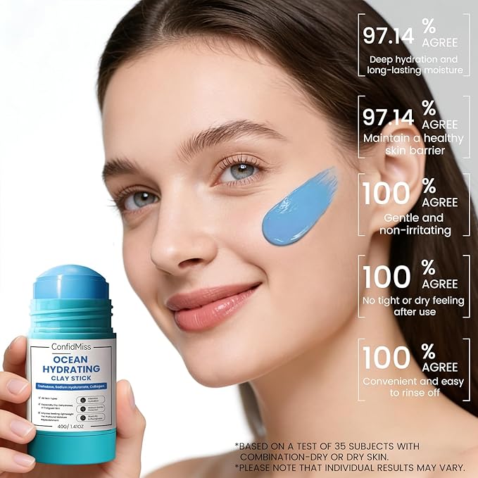 Clay Mask Stick for Blackheads, Deep pore Cleansing, Exfoliator Blackhead Remover Pore Cleanser Gentle Exfoliation Skin, Hydrating & Moisturizing Face Mud Mask for All Skin Types (4 Colors)