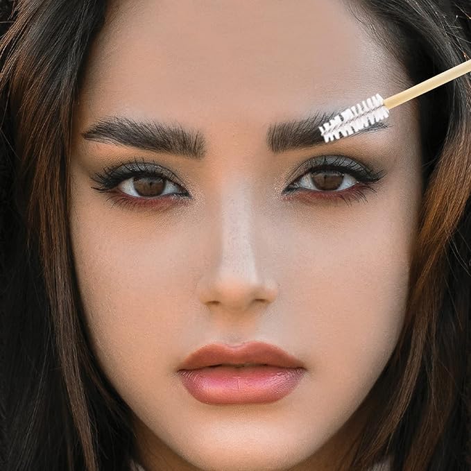Tbestmax 500 Disposable Mascara Wands Eyelash Brush Spoolies for Eye Lash Extension Eyebrow Bamboo Stick White